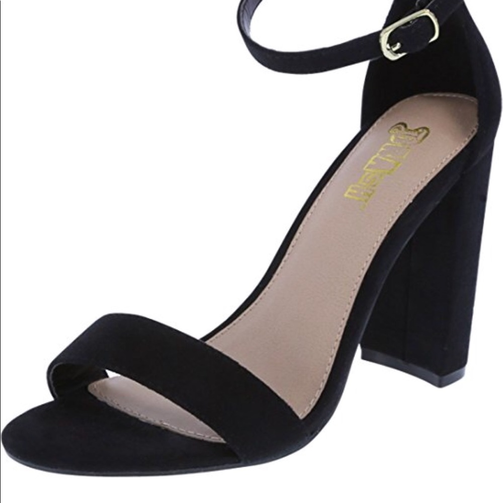 Black suede heels